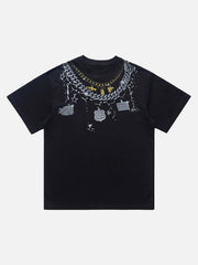 Chain Print Crew Neck T-Shirt