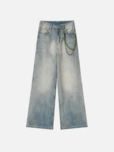 Chain Washed Graphic Jeans