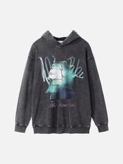 Character Portrait Old Hip-Hop Loose Worn Hoodie