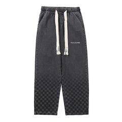 Checkerboard Print Jeans