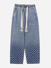 Checkerboard Print Jeans