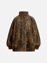 Cheetah Print Suede Track Jacket