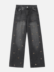 Circle Cut-Out Jeans