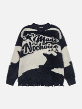 Color Block Letter Jacquard Sweater