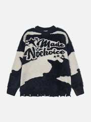 Color Block Letter Jacquard Sweater