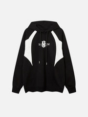 Color Blocking Gothic Letter Hoodie