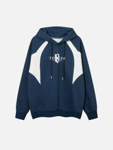 Color Blocking Gothic Letter Hoodie