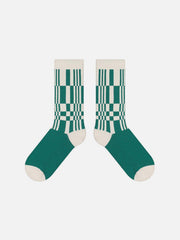 Color Blocking Plaid Mid-Calf Socks