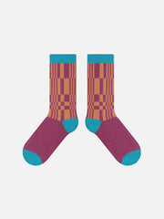 Color Blocking Plaid Mid-Calf Socks