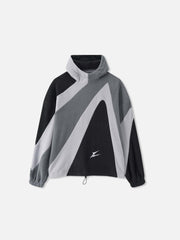 Contrast Color Panel Embroidery Hoodie