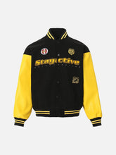 Contrast Color Stitching Embroidery Bomber Jacket
