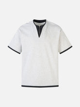 Contrast Color Stitching Faux Two-Piece T-Shirt
