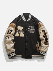Contrast Stitching Thicken Varsity Jacket