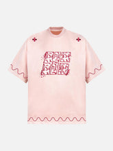 Cross and Wave Print T-Shirt