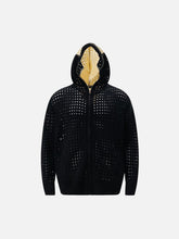 Cross Jacquard Full Zipper Hooded Jacket