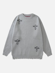 "Cross & Lie" Graphic Sweater