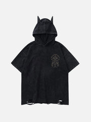 Crossprint Washed Hooded Tee
