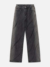 Cut Fringe Washed Jeans