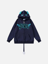 Cute Tail Design Zip-Up Hoodie