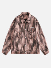 Dark Graffiti Suede Utility Jacket