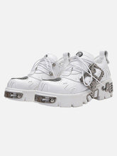 Dark Metal Heavy-Soled Small Leather Shoes