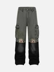 Deconstructed Detachable Split Cargo Jeans