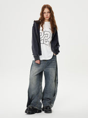 Deconstruction Patchwork Washed Loose Jeans
