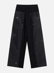 Denim Patchwork Sweatpants