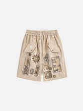 Desert Graffiti Print Shorts