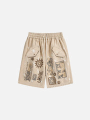 Desert Graffiti Print Shorts