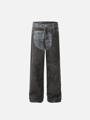 Digital 3D Printed Fake Two Pair Jeans