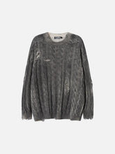 Distressed Cable Knit Sweater