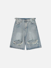 Distressed Fringe Jorts