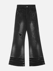Distressed Fringe Washed Jeans