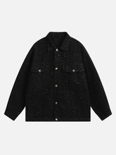 Distressed Sequin Design Denim Jacket