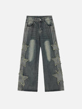 Distressed Star Patch Jeans