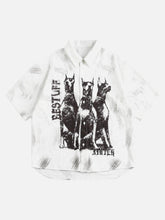Doberman Print Short Sleeve Shirt