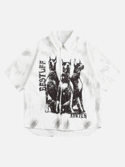 Doberman Print Short Sleeve Shirt