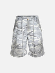 Drawstring Camouflage Cargo Shorts