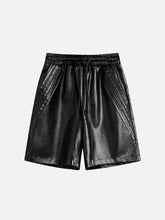 Drawstring Faux Leather Shorts