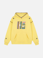 Embroidered Contrast Check Hoodie