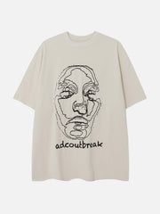 Embroidery Abstract Face Tee