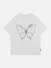 Embroidery Line Butterfly Tee