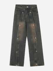 Embroidery Star Washed Jeans