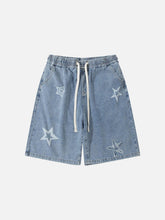Embroidery Star Washed Jorts