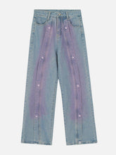 Embroidery Star Washed Jeans