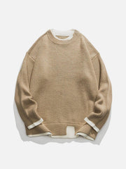 Fake Two Patchwork Knit Sweater