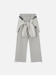 Fake Two-Piece Drawstring Sweatpants