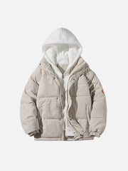 Fake Two-Piece Hooded Winter Coat
