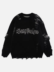 Fake Two Ripped Hole Sweater